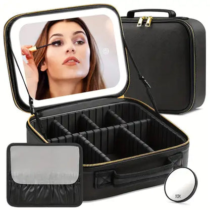 Cosmetic / Makeup Organizer Bag Large With Led Mirror