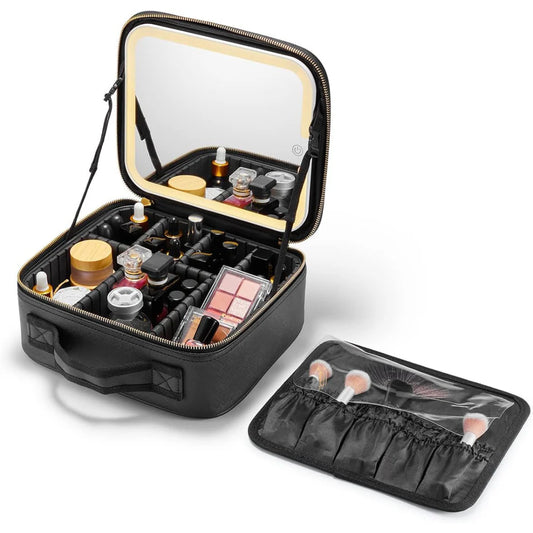 Cosmetic / Makeup Organizer Bag Large With Led Mirror