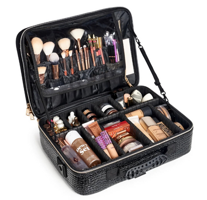 Crocodile Cosmetic Case (Black Medium)